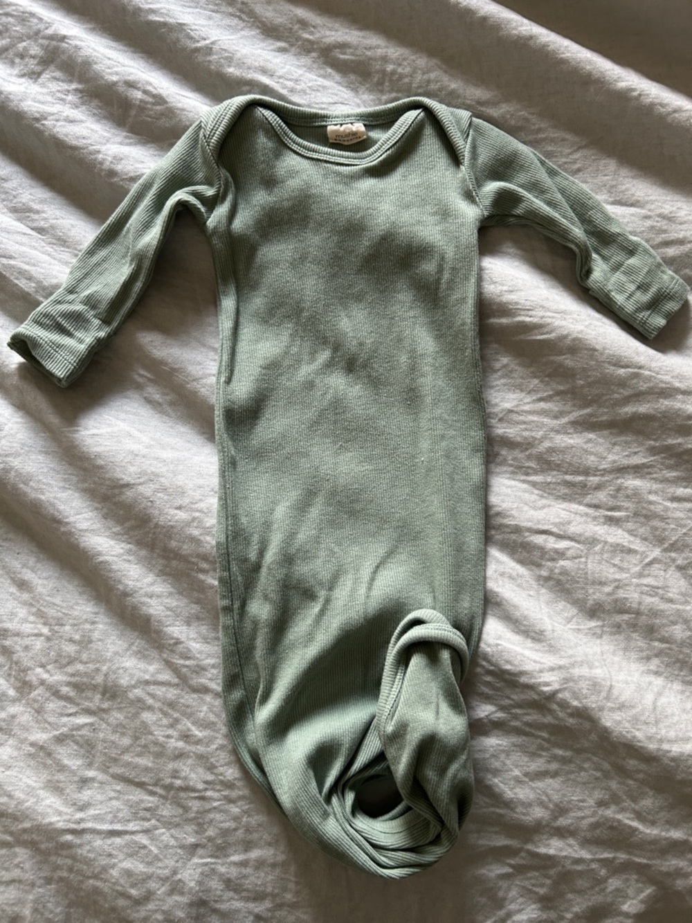 Soft Sage Green Baby One-Piece Gown